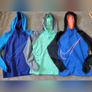 Bundle of three womens size medium nike hooded sweatshirts